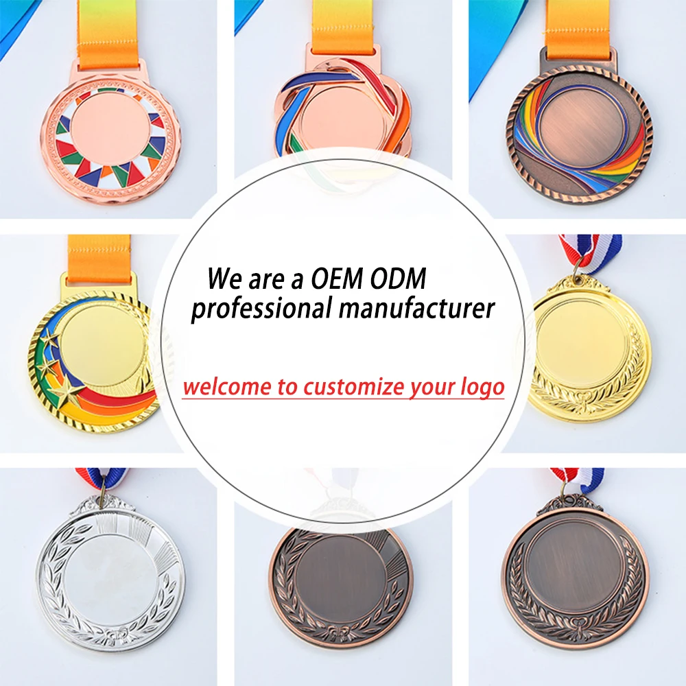 Factory Custom High Quality Medallion Marathon Sport Running Soccer Medal Award Blank Metal Medal