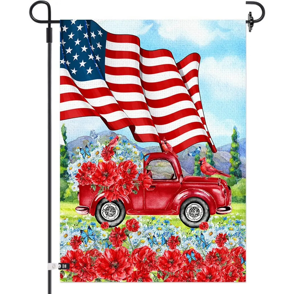 
Патриотические украшения, Садовый флаг, двусторонняя Мешковина, американский дом, флаг, милый дом, США, карта, наружные баннеры, декор 12,5x18 Prime 
