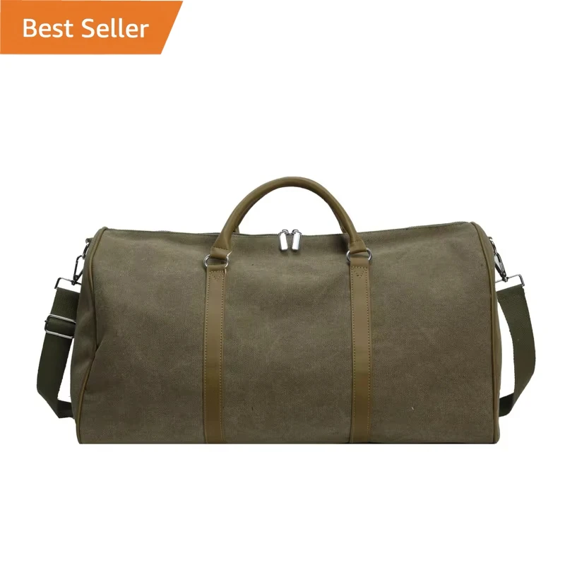 Foldable Waterproof Canvas Hanging Cloth Shoes Compartment Sports Tote Bag Weekend Travel Gym Duffel Bags Garment Bag for Men