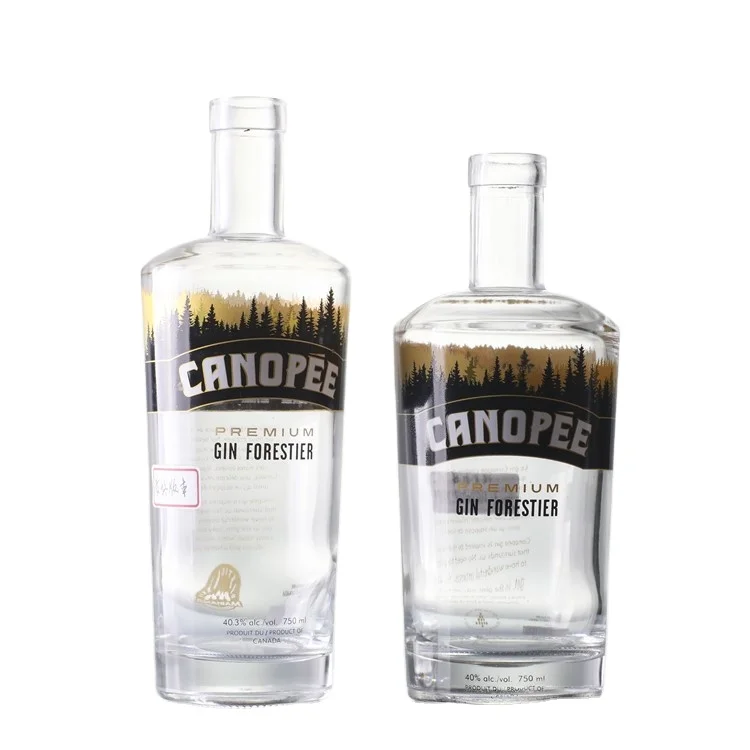 Factory Produce Price 750ml Round Spirit Alcohol Wine Vodka Whiskey Glass Liquor