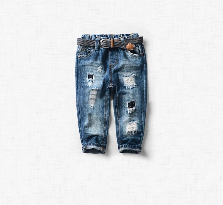 wholesales cool little boys toddler baby denim jeans children ripped hole kids jeans pants