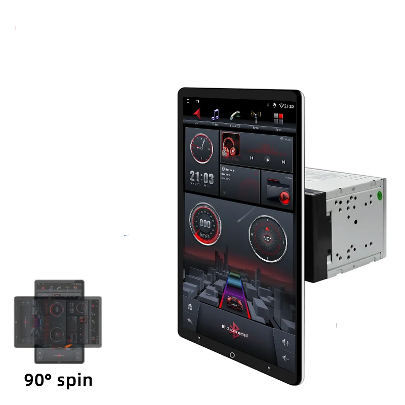 Bestseller 1din Android System 13Inch 8+256GB Mp5 player 1920*1200 QLED Android Audio player Rotation Car Multimedia Radio