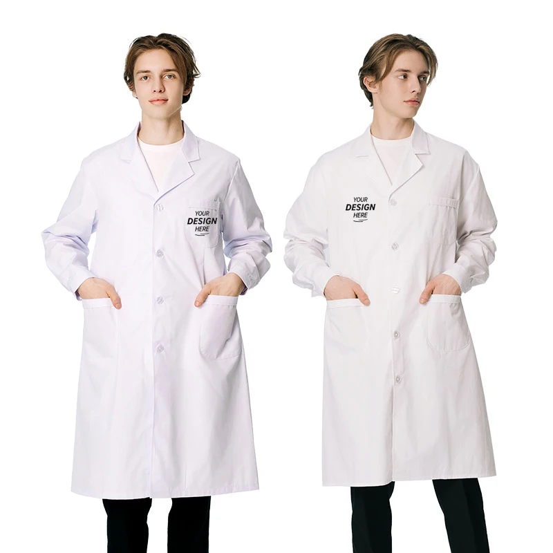 SY021 Wholesale Professional Unisex  Hospital Uniforms anti-static hydrophobic Science Doctor Wear White Lab Coat