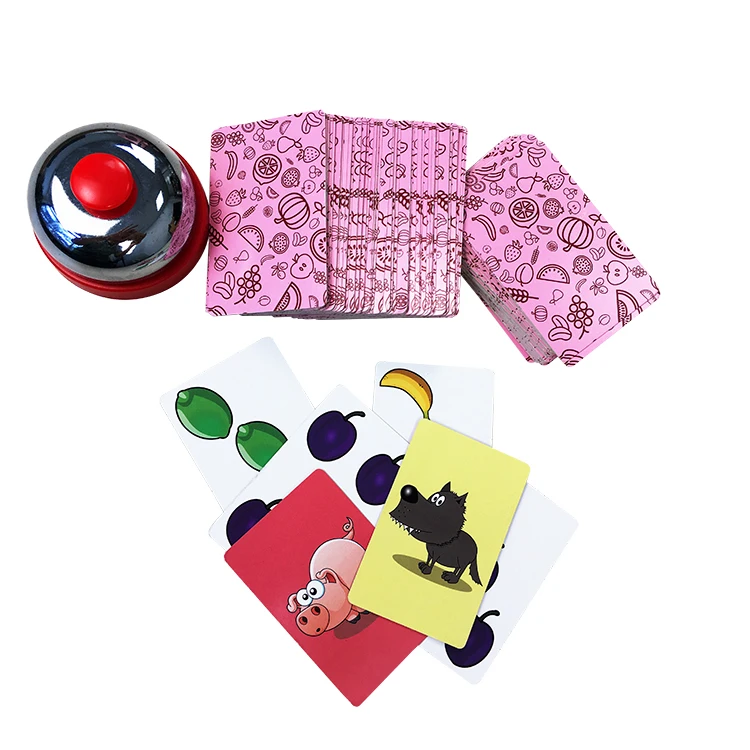 OEM factory hot sale custom printed kids playing card game speed action tabletop card game with cota bell