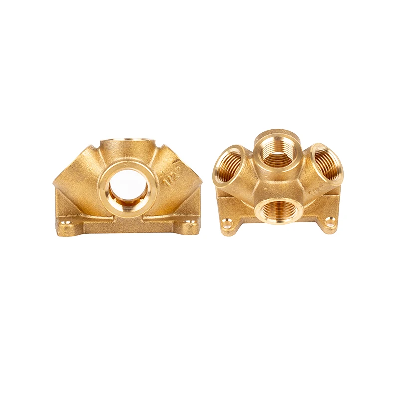 Multi-channel Water Pipe Connector Pneumatic 5 Way Flare Fittings Malleable Copper Cast Hot Dipped Brass Tube Fitting