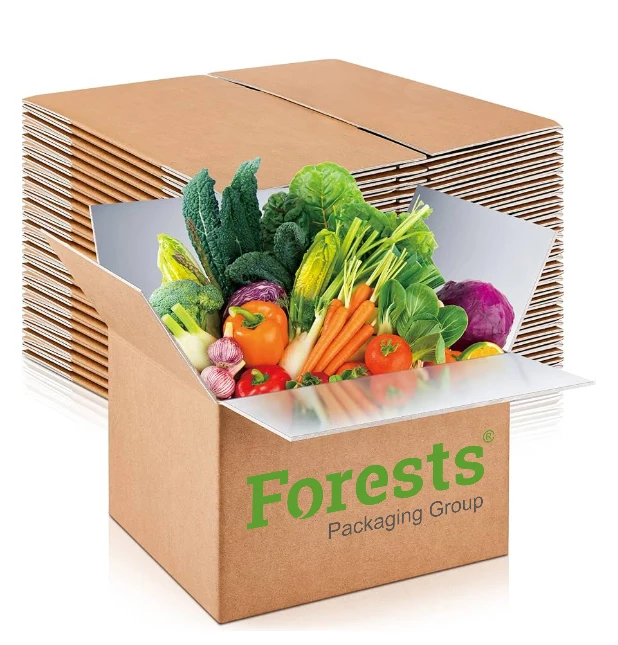 Custom food isothermal corrugated cardboard seafood meat packaging aluminum insulated carton frozen shipping boxes