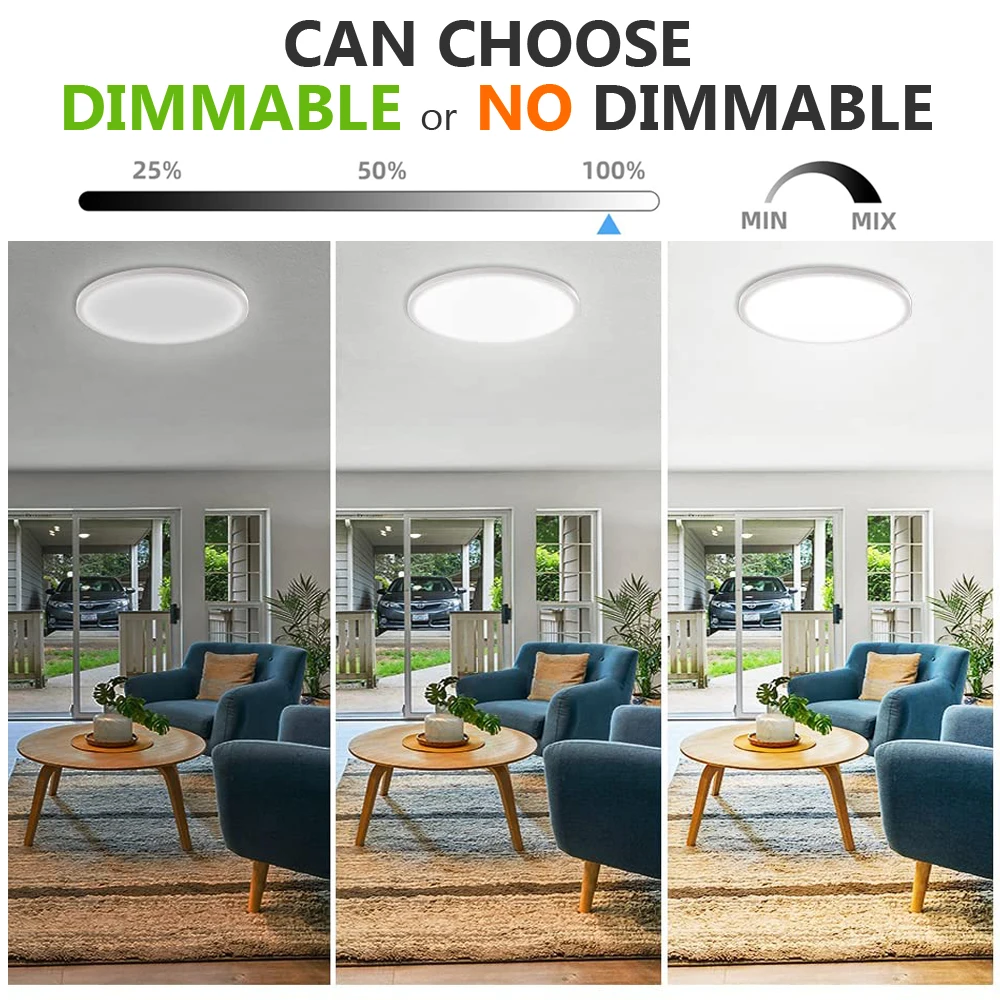 TECO Factory Square Round 12w 7inch 900lm Surface Mount Dimmable 3cct Adjustable Led Panel Light