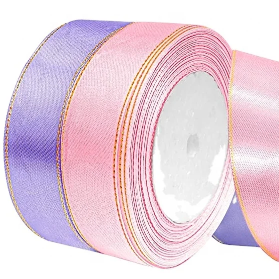 Оптовая продажа с завода, однотонная шелковая атласная лента 196 цветов шириной 3-100 мм из 100% полиэстера, односторонняя, с логотипом