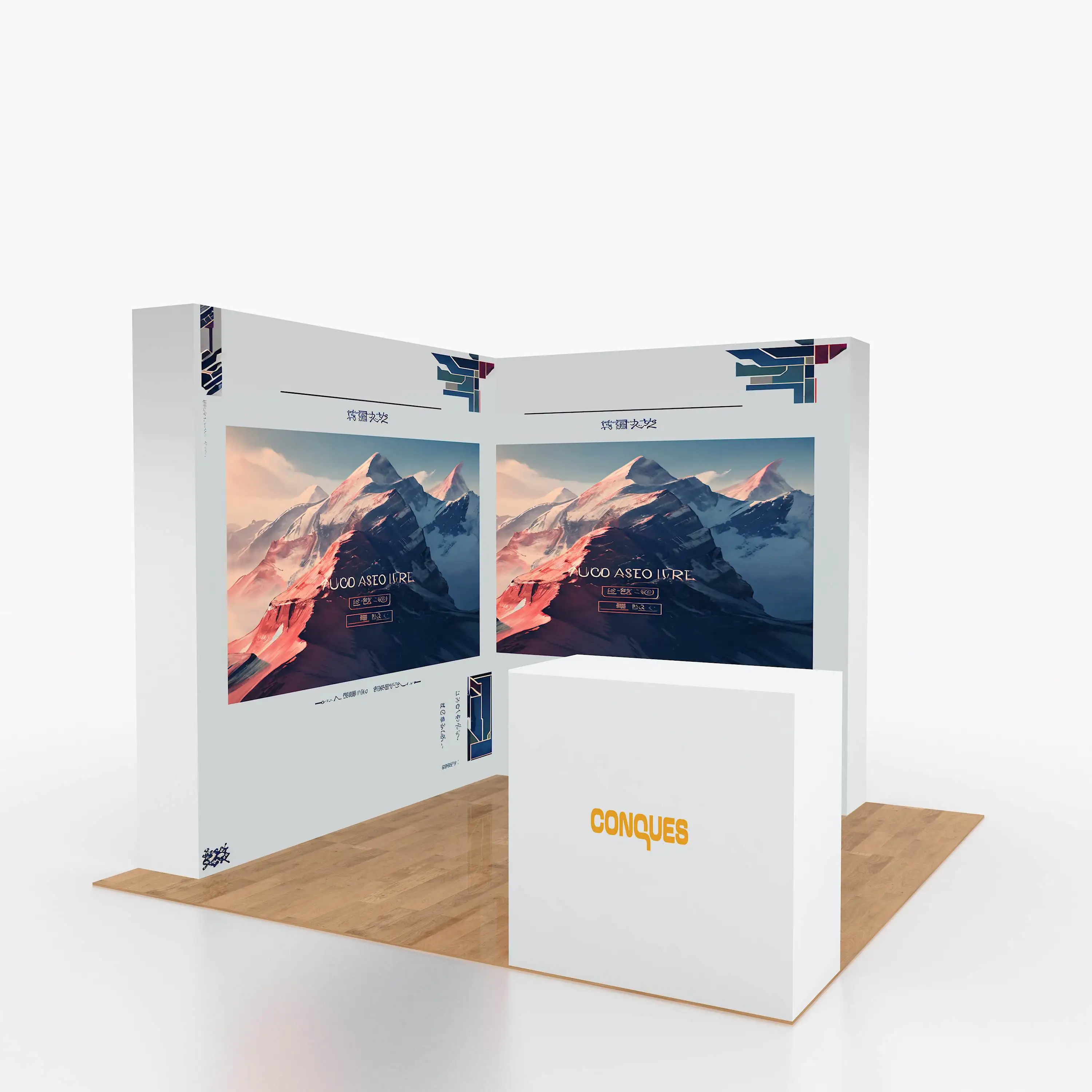 A-NEW Portable trade show tension fabric SEG tool-free pop up banner stand LED modular exhibition booth