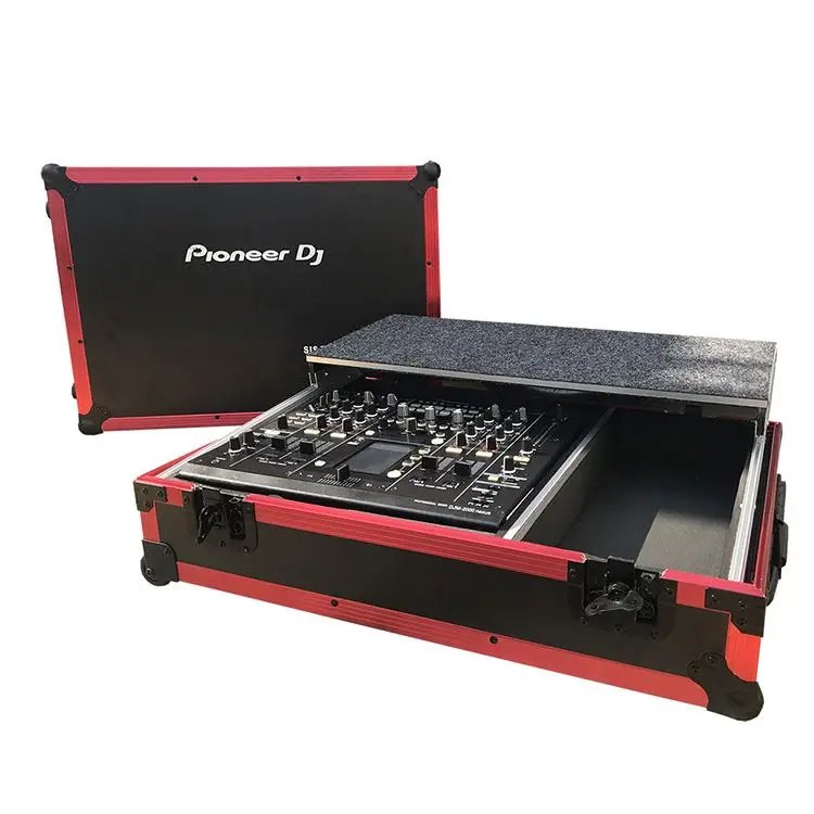 Portable Tool Box Abs Red And Black Dj Controller Locking Trolley Equipment Aluminium Flight Cases  With Wheels