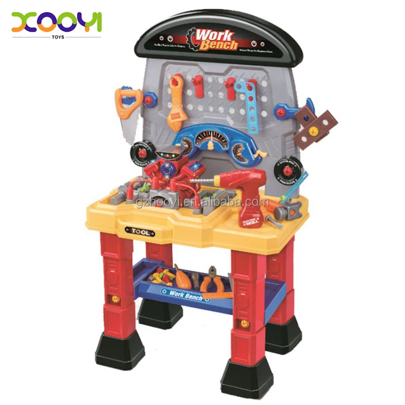 Plastic Tool Table Toy Pretend Play Work Bench Educational Workshop Car Repair Station Tool Kit for Boys