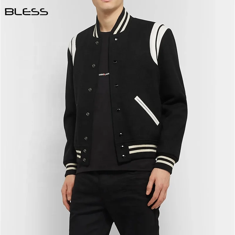 2020 оптовая продажа на заказ черный зимний бомбер бейсбольная куртка кожаные мужские куртки и пальто