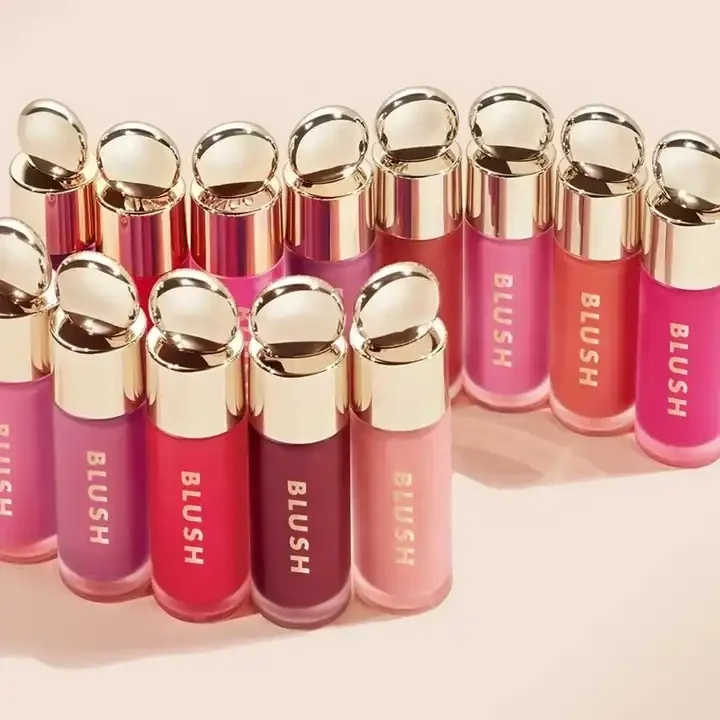 OEM без логотипа жестокости розовые тени для век оттенки губ веганский крем жидкие румяна на щеках частная торговая марка румяны макияжа