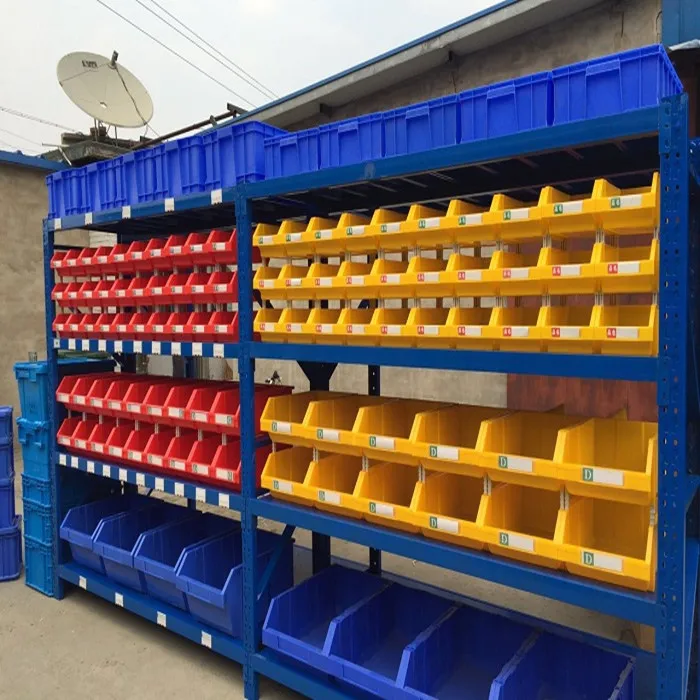 Industrial warehouse parts accessory bolts organize divided plastic storage stacking bins