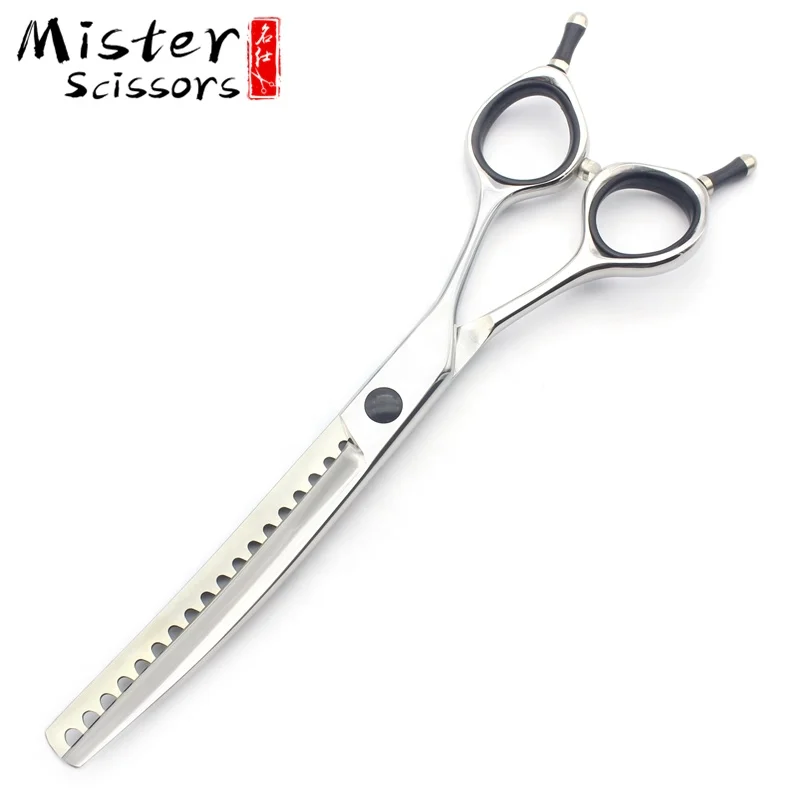 High Quality SUS440C Stainless Steel Pet Grooming Curved Thinning Scissors 6.5 Inch Fishbone Teeth