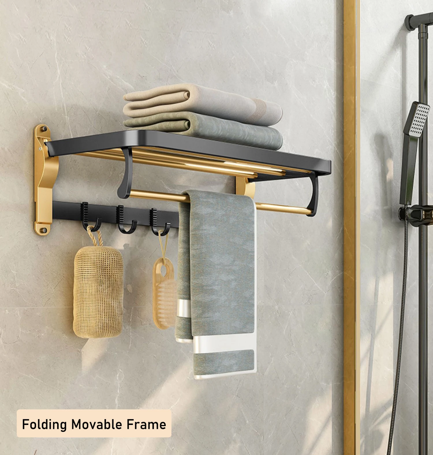 Hotel Accessories Free Standing Bathroom Towel Rack Corner Shower Caddy Metal Shower Shampoo Caddy Basket Wall Mount