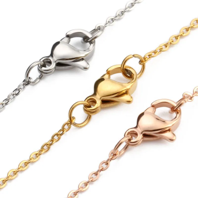 0.35x1.4x1.8mm Surgical Grade 316L Stainless Steel Flat Cross Welded Cable Chain Necklace
