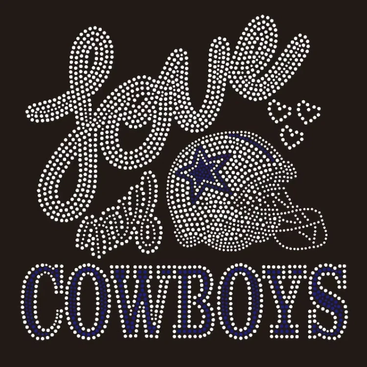 Fashion Cowboy hot fix Rhinestone motifs strass heat transfer designs