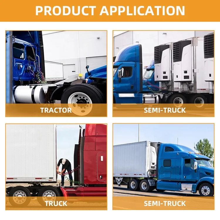 huanchain 7 way abs cord 7 way coiled trailer cord heavy duty electrical power cable for semi truck tractors