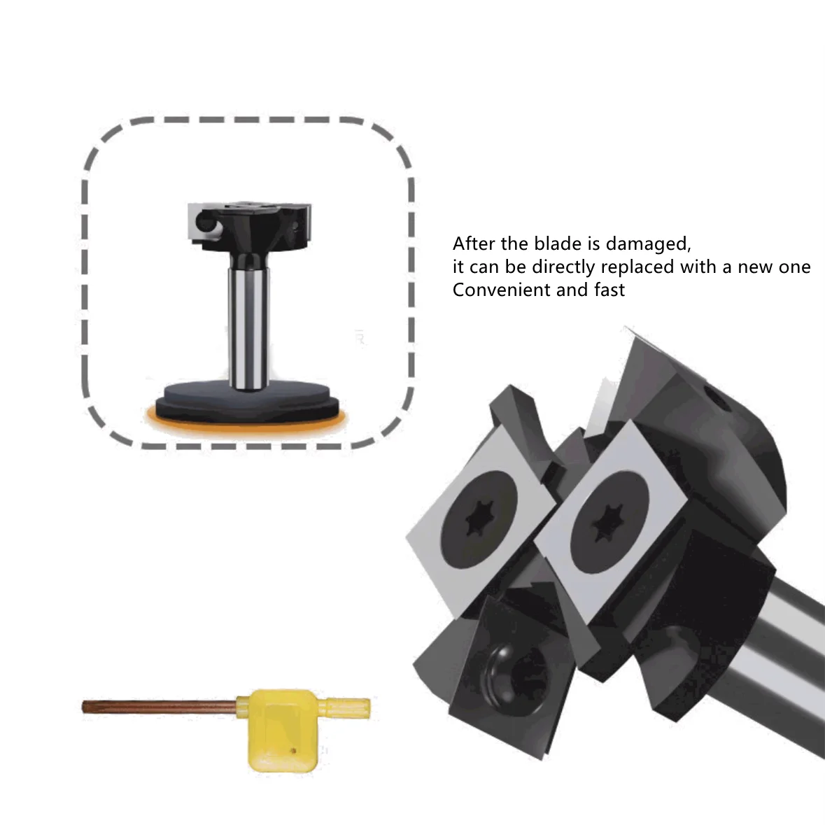 CNC Spoilboard Surfacing Router Bit Slab Flattening Insert Carbide Wood Planer Router Bits Planing Bit for Woodworking