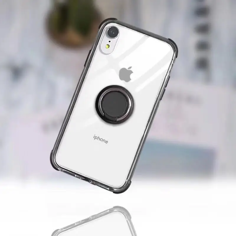 hot selling transparent tpu phone case for iphone xs max with rings for mobile phone cases