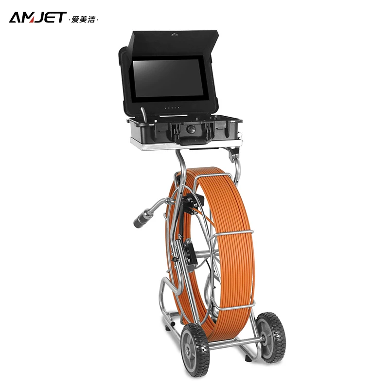 AMJET Large Imaging Machine Sapphire Lens, 4K Image Quality 100m Camera Endoscope Pipeline Inspection Camera
