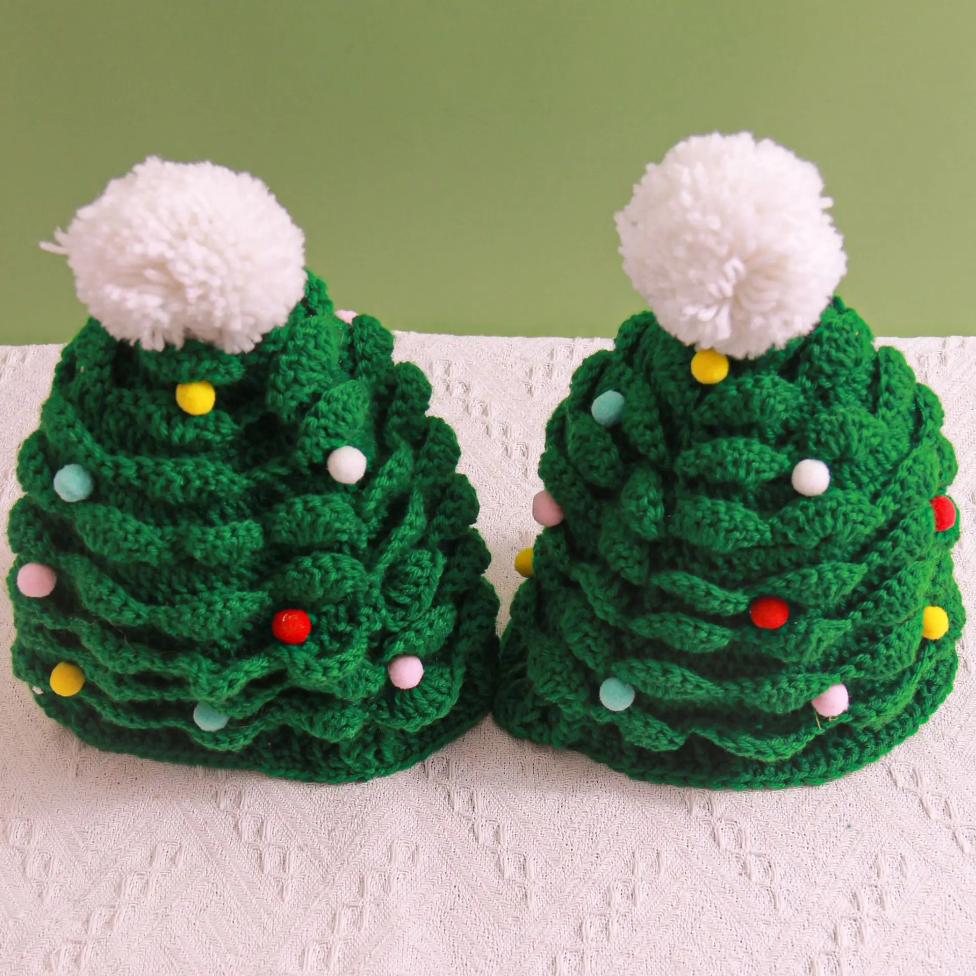 Winter Crochet Beanie Christmas Hat Decoration Adult Warm Windproof Hat for Men Women Kids Unisex Santa Hat
