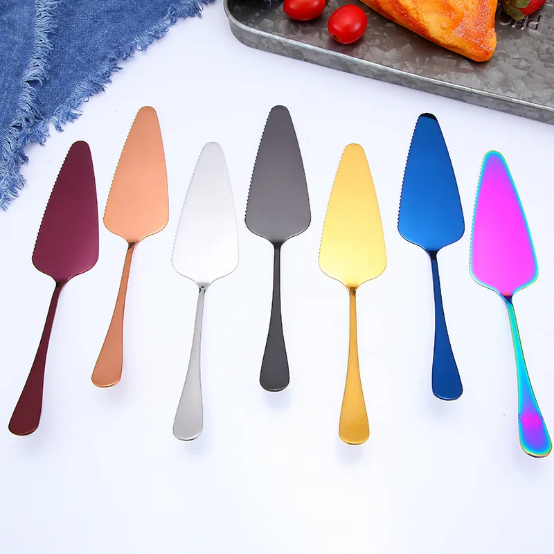 Baking Accessory Stainless Steel Colorful Cake Pizza Pie Spatula Cutter Shovel Cake Server