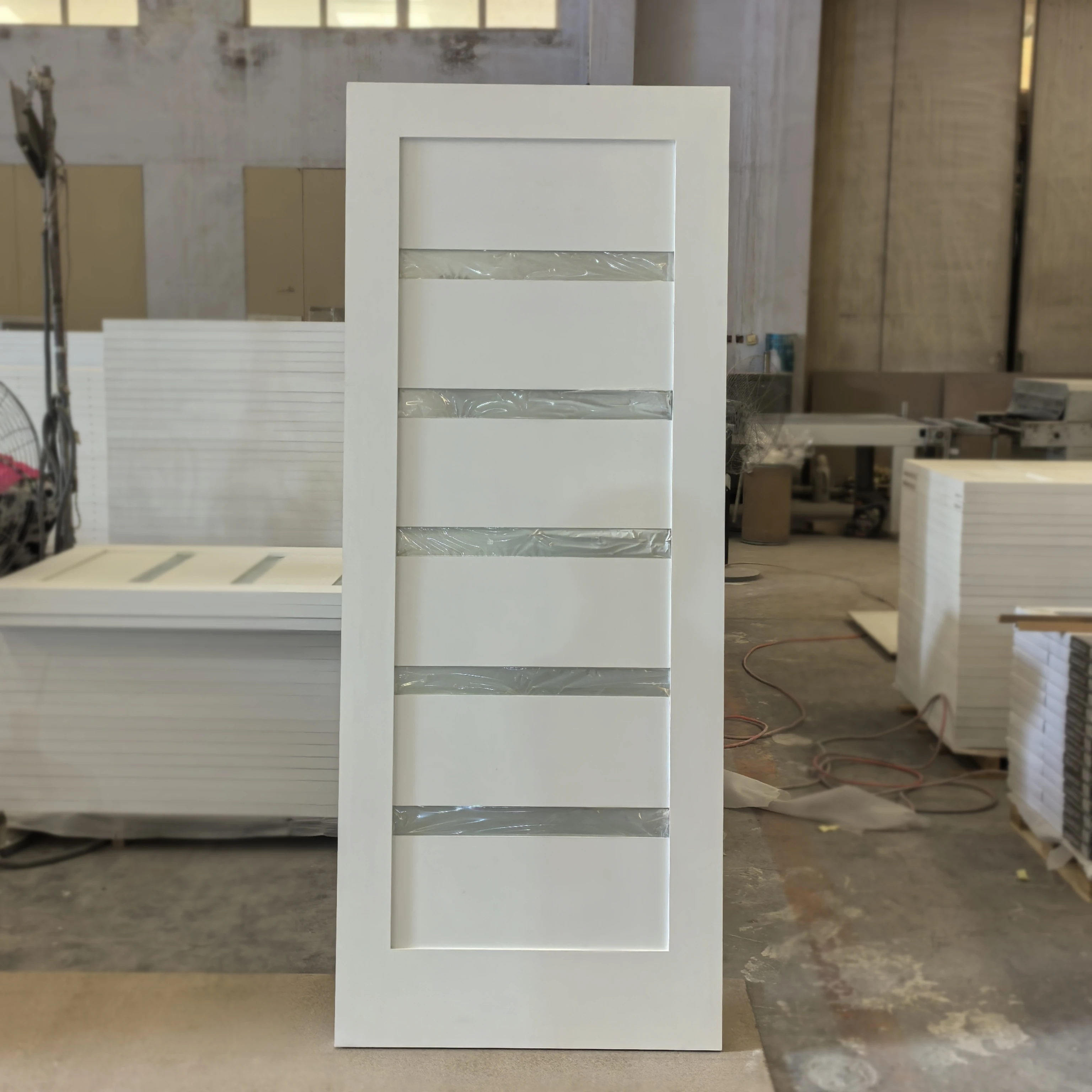 Cheap Industrial White Interior Houses French Style Solid Core Wood Doors With Glass Panel