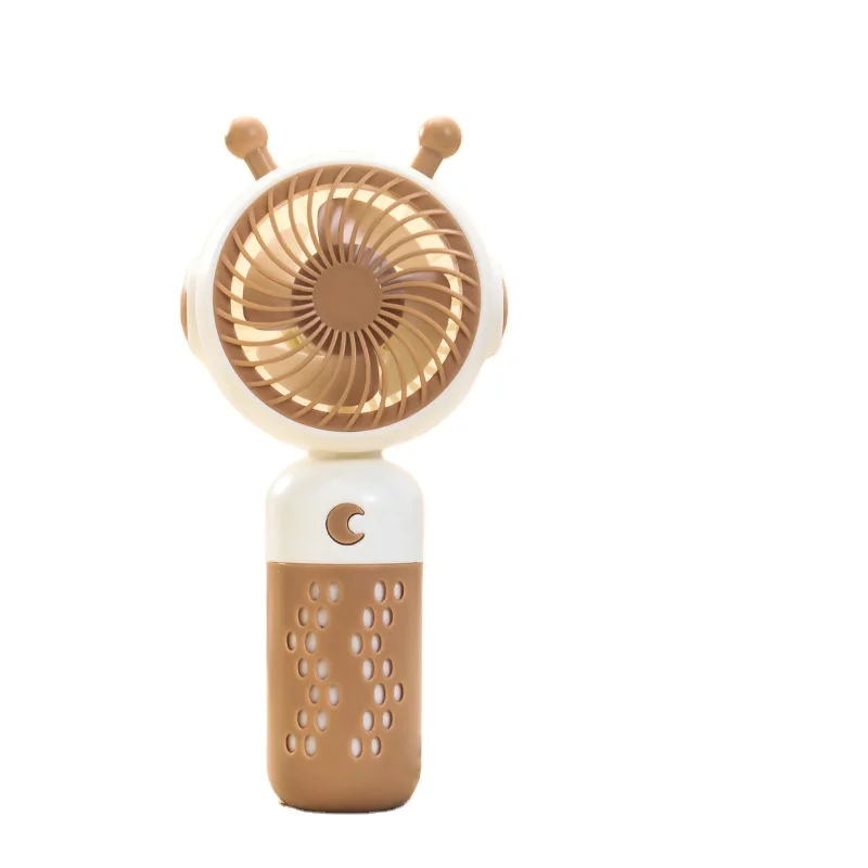 Mini Tabletop Electric Fan Cartoon Ears Hand-Held Three-Wind Summer Fun Activity Gift Children Battery-Powered Plastic Household