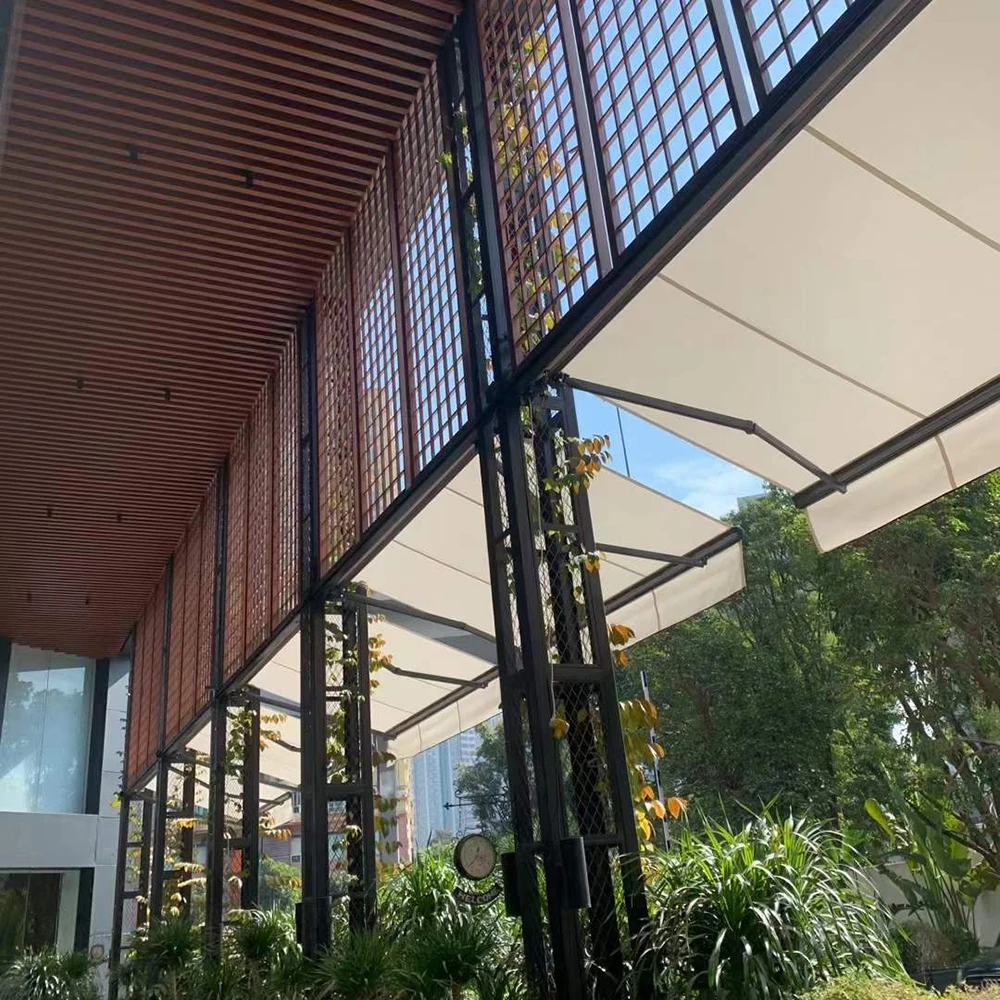 modern canopy design waterproof store outdoor custom electric retractable awning canopies