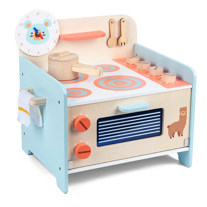 Unisex Kids Pretend Play Kitchen Simulation Toy Set Wood Play Kitchen for Boys and Girls