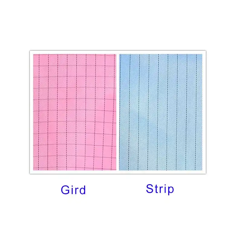 Leenol Grid conductive fibers antistatic garments dust-proof stand collar esd clothes with zippers