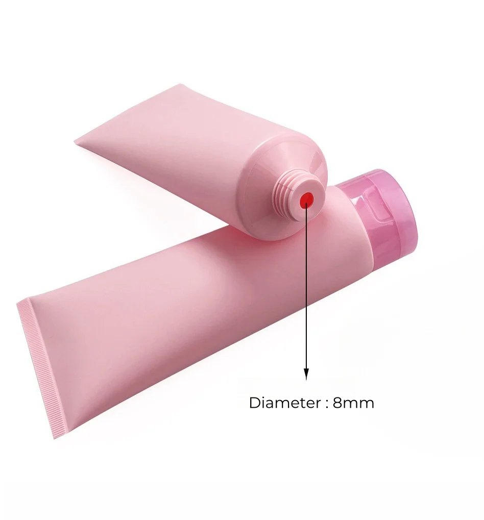 200g empty soft matte pink squeeze cosmetic tube 200ml pink flip top cap hand cream tube