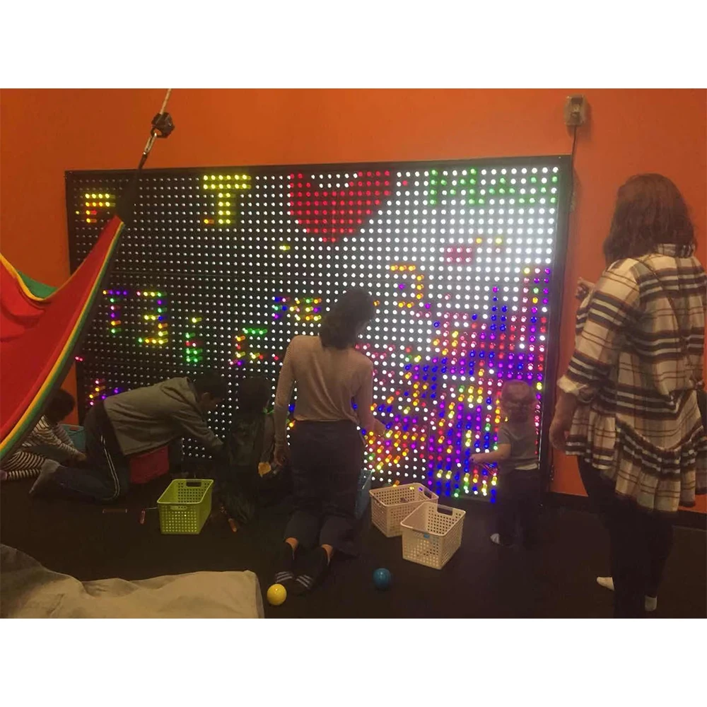 Hot Sale Kids Interactive Light Bright Wall Game Rod Light Children Wall Panels Rainbow Colors for Science Center