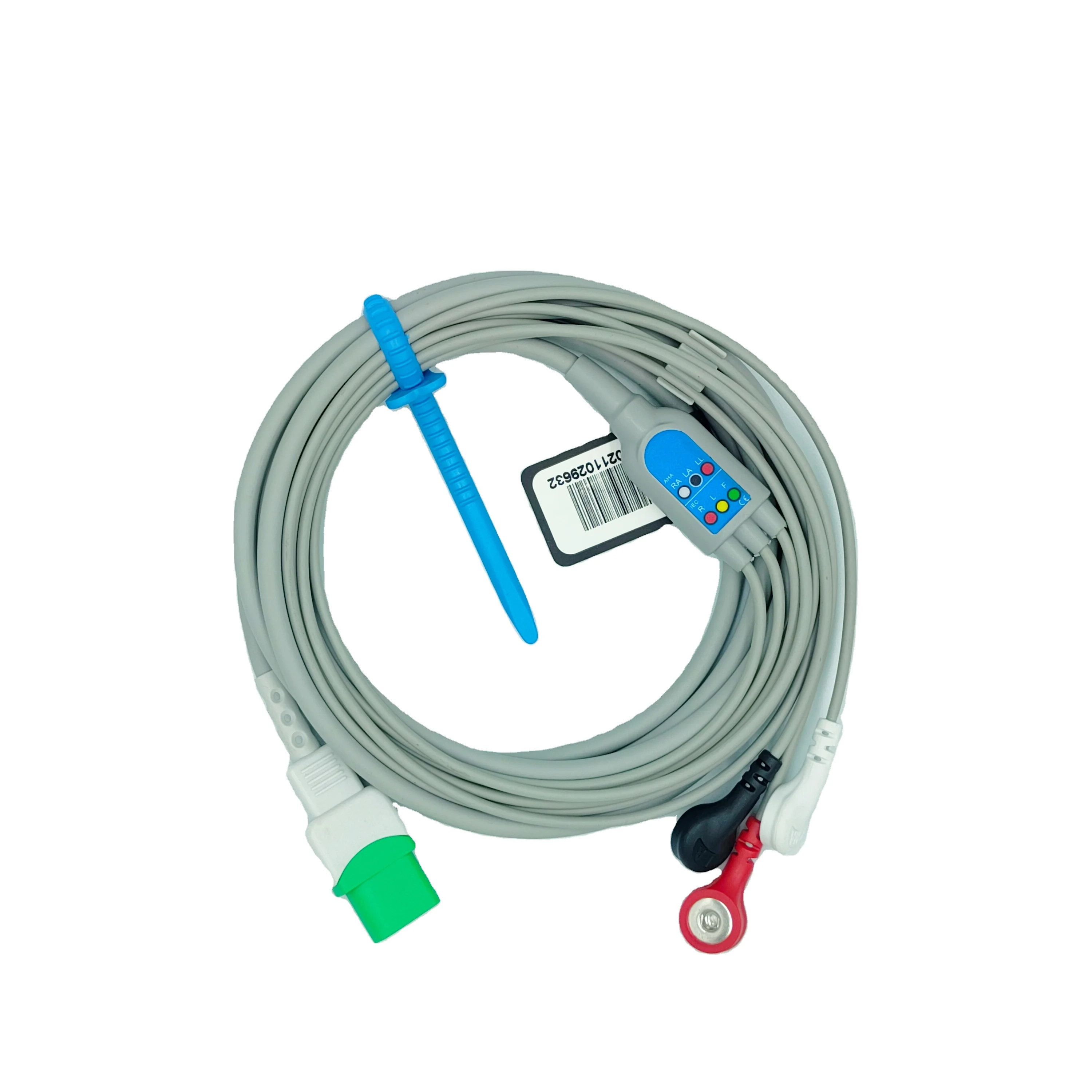 Hot Selling 12 Pin One Piece 3 Lead for ECG AHA snap ECG Cable Compatible DATASC OPE