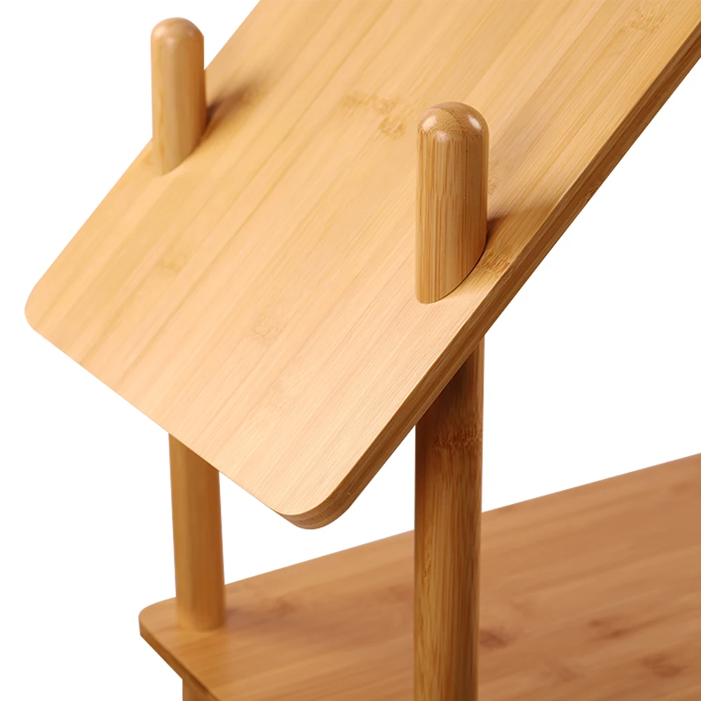 Kids Wooden Shelving Unit with 3 Shelves Storage Wood Bookshelf Children Furniture Natural Bookcase Wooden Storage Cabinet