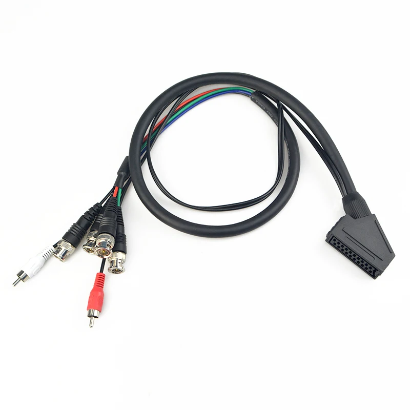 Custom female 21pin 20pin Scart  to RCA BNC adapter cable