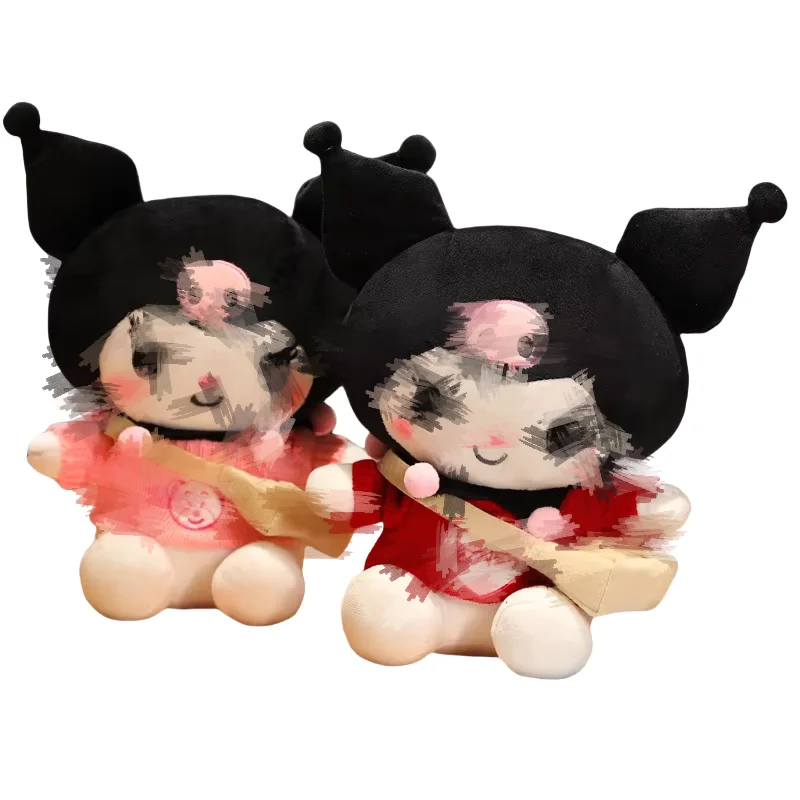 Allogogo Custom 25cm Sanrioed Black Kulomi Plush With Dress Stuffed Plush Toys Kawaii Cute Anime Figure Dolls Toys Plushies