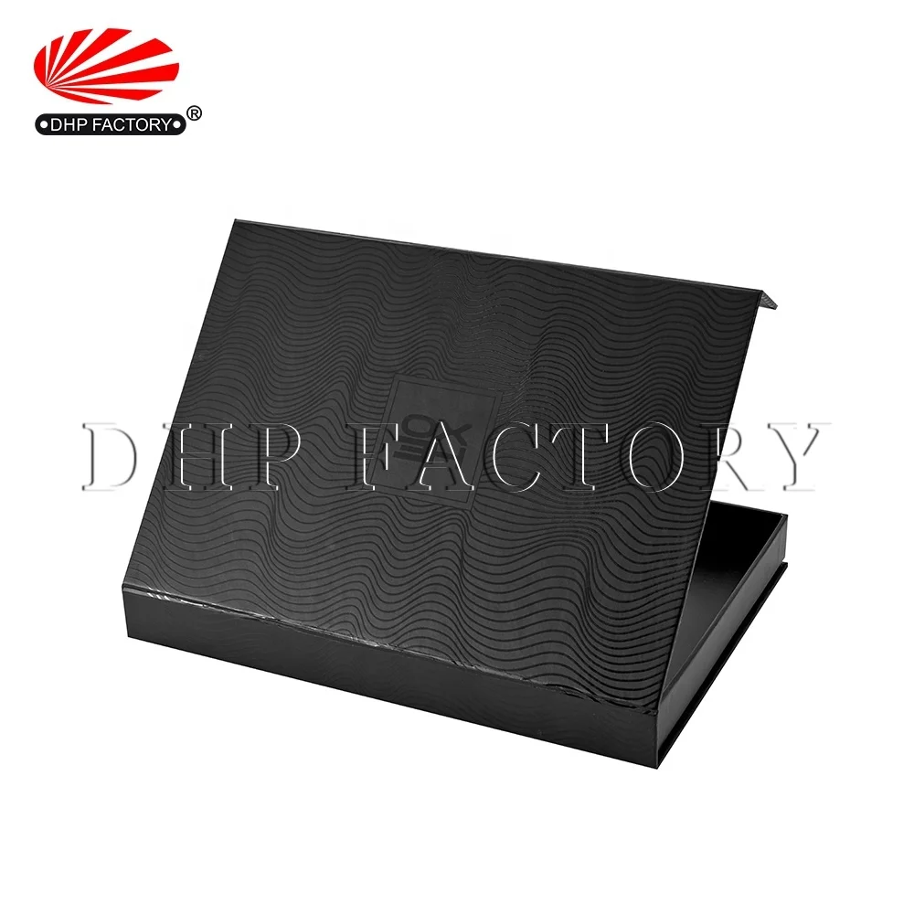 OEM Printing Rigid Cardboard Packaging Gift Box Spot UV Book Shape Flip Closure Wig Boxes Custom Magnetic Flap Box
