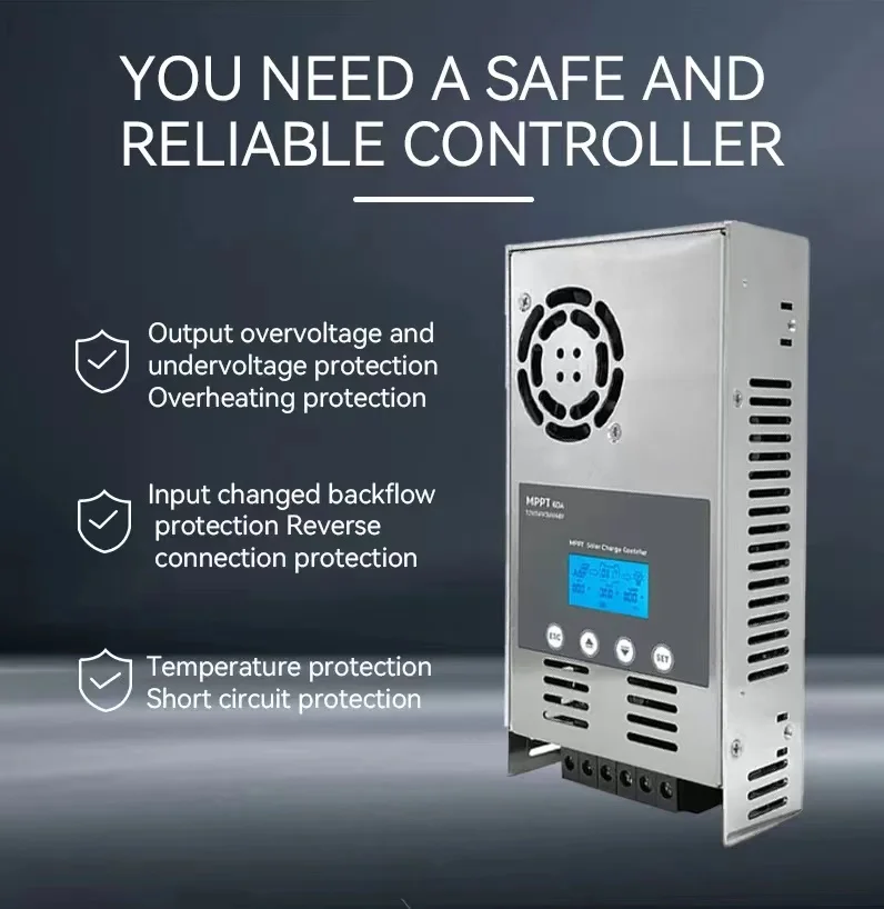 MPPT 60A 40A Battery Charger 24V 36V 48V Max 180V PV Input LCD Display Lead Acid Lithium Lifepo4 Off-Grid Solar Charger