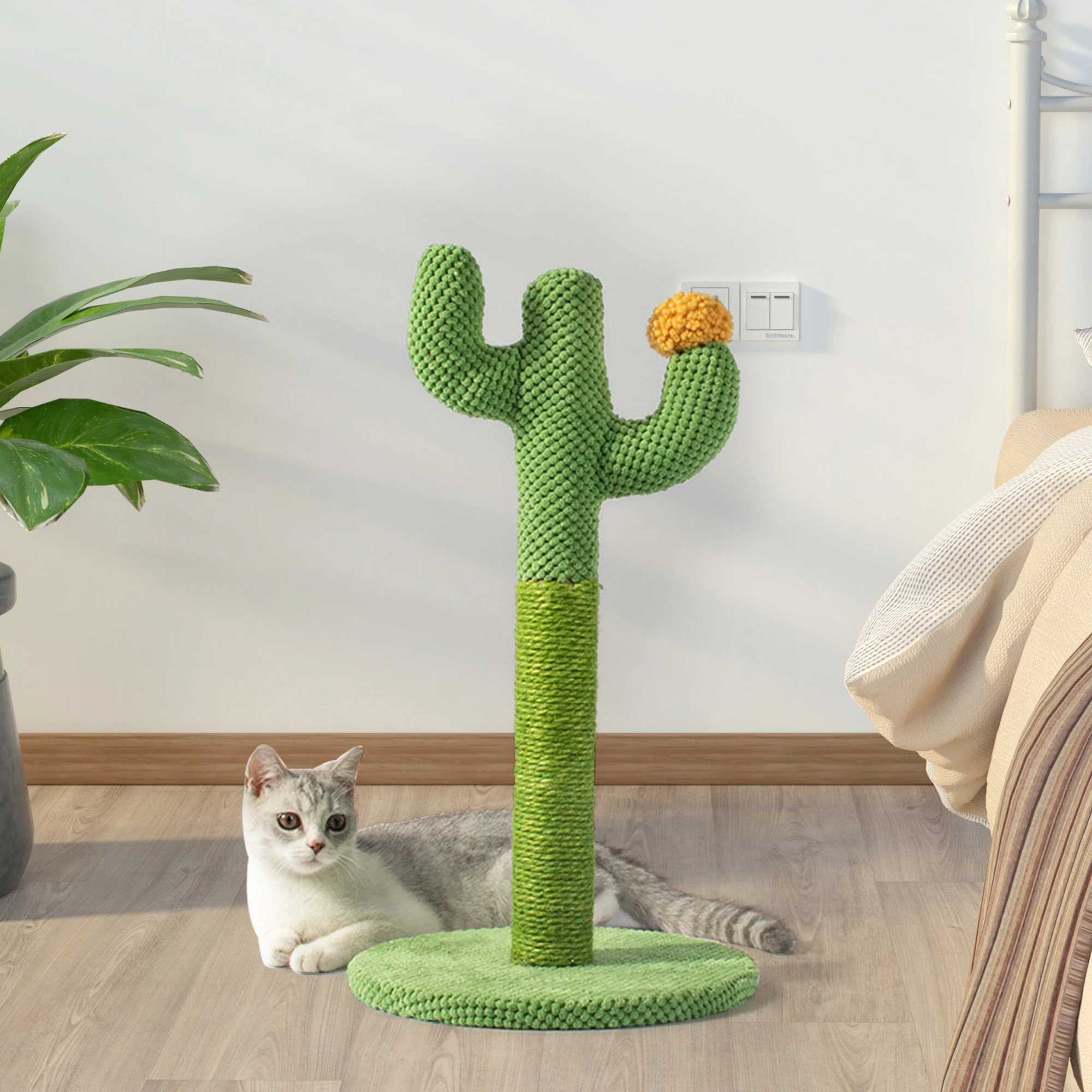 Роскошные товары для домашних животных С КАКТУСОМ, сизальные когтеточки, шлифовальные когти, Когтеточка с рамкой, котенок, кошка, мебель для домашних животных, дерево