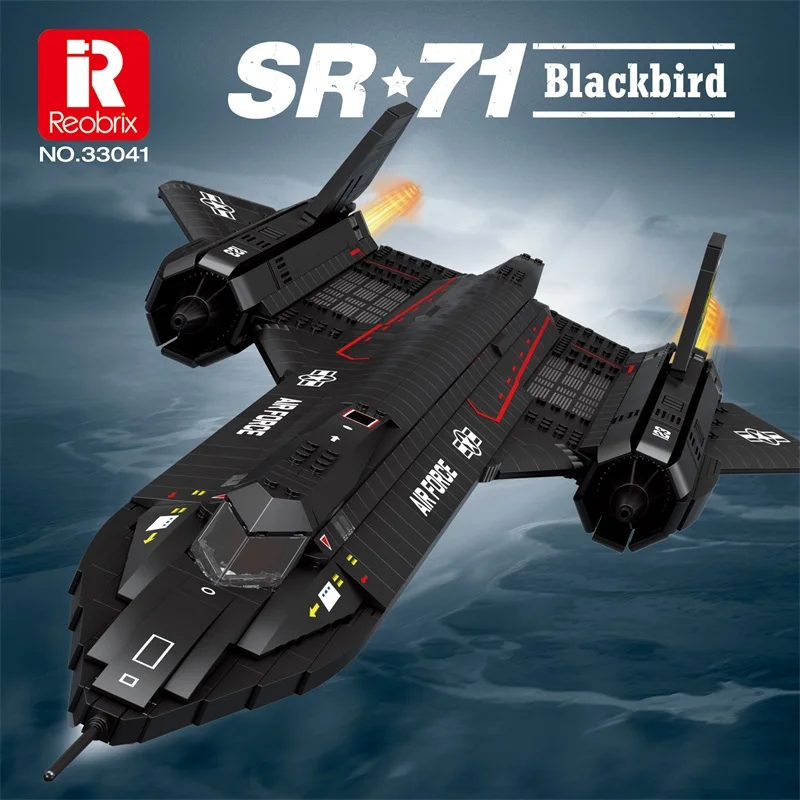Reobrix 33041 SR-71 Blackbird Building Blocks Air Force Jet-Powered Bricks Toy for Military Fans 1775pcs+ Building Model