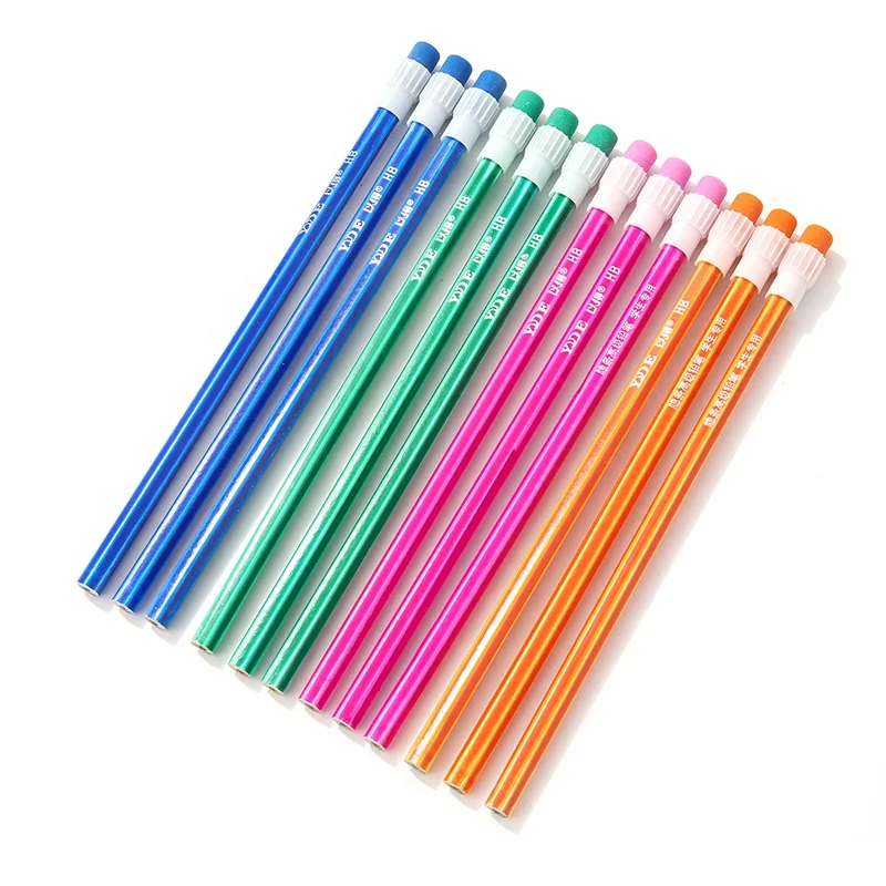 China Stationary Factory Cheap Wholesale HB Wood Pencil For Students Writing Pencil With Big Eraser