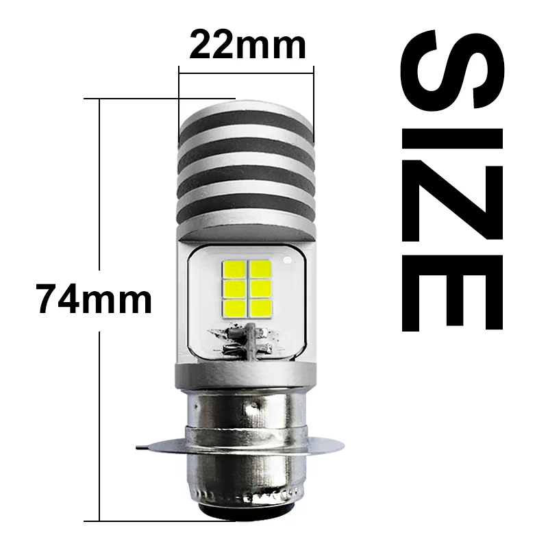 EURS Motorcycle Headlight 12SMD P15D H6M H4 LED 12-80V Motorbike Brake Lights Reversing Bulbs Turn Signal Lamp 1000LM Led bulbs