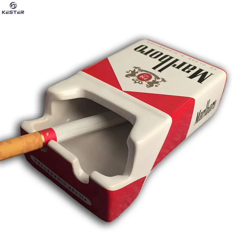 2021 KESTER Wholesale Custom Design Cigarette Personalized Ashtray Stoneware Printing Cigar Ashtray