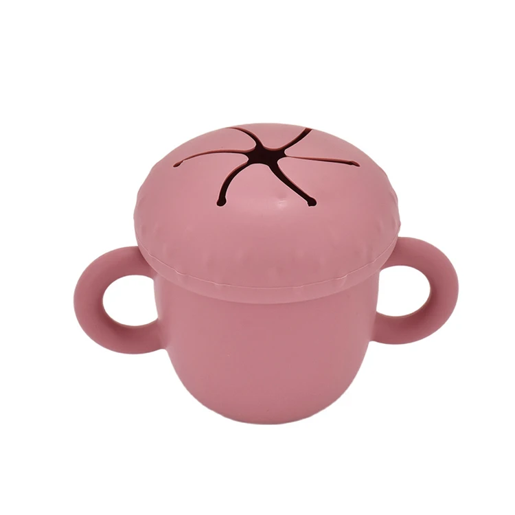 Food Grade Silicone Snack Cup For Kids No Spill Snack Cup Silicone Baby Snack Cup Kid