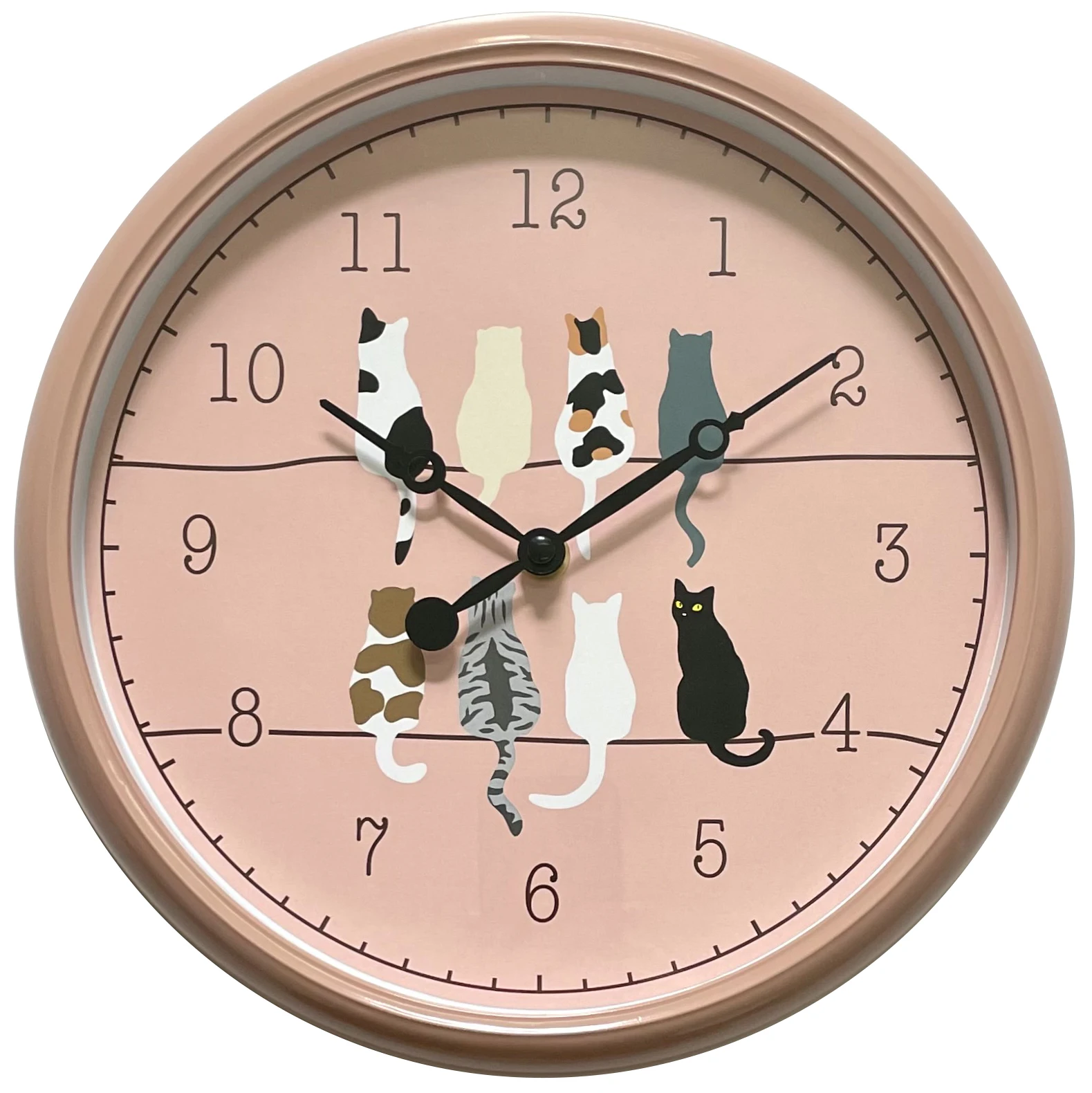 Hot sale Plastic Home Decoration Digital Living room Gifts cute pink Small animals Wall Watch Clock