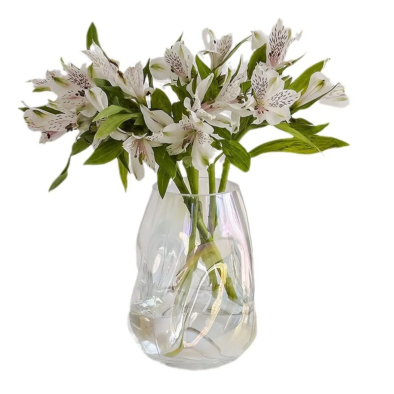 Hot Sales transparent mini crystal clear Glass flower Vase for wedding decor