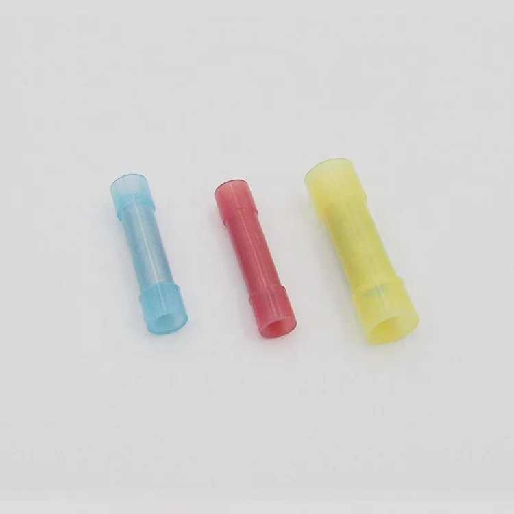 High quality insulated butt connectors splice crimp blue red yellow electrical marine waterproof heat shrink butt connectors